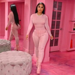 Szín: rózsaszín L - Akaily Autumn Pink 2, kétrészes készletek, atlétaruhák, női ruhák, 2021-es, női pulóverek,