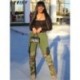 Szín: Army Green L - Akaily Fall Camo Print Patchwrok Női nadrágok 2022 Magas derekú zsebek Cargo Baggy Pants Női Egyenes,