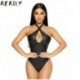 Szín: Gesztenyebarna L - Akaily szexi fekete bőr bodyk női kötőfék nélküli fehérnemű latex body női barna hollow out
