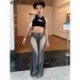 Szín: szürke M - AKAILY Magas derekú szexi Bodycon nadrágok nőknek 2023 Streetwear divatos egyenes szárú nadrág nyári