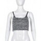 Szín: fekete-fehér felsők M - Akaily Summer Streetwear Striped 2 kétrészes szettek Női ruhák Ujjatlan Crop Tank Topok