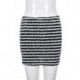 Szín: fekete-fehér szoknya M - Akaily Summer Streetwear Striped 2 kétrészes szettek Női ruhák Ujjatlan Crop Tank Topok