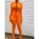 Szín: narancssárga XL - Akaily Blue Jumpsuit nőknek 2023 kauzális hosszú ujjú Bodycon Jumpsuits női fekete cipzáras
