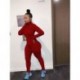 Szín: Claret XL - Akaily Blue Jumpsuit nőknek 2023 kauzális hosszú ujjú Bodycon Jumpsuits női fekete cipzáras egyszerű