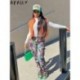 Szín: MULTI S - Akaily Summer Streetwear Print táskás nadrágok nőknek 2022 magas derekú teherhordó hosszú nadrág női