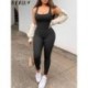 Szín: fekete hosszú ujjú M - Akaily Summer Outfits Bordás Jumpsuit Női 2023 Tréningruha One Pieces Ujjatlan Bodycon