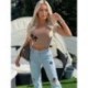 Szín: Khaki L - Akaily Summer Streetwear Crop felsők, női 2022 divatos V nyakú, rövid ujjú pólók, fehér grafikai