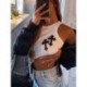 Szín: kék 1 L - Akaily Summer Streetwear Crop felsők, női 2022 divatos V nyakú, rövid ujjú pólók, fehér grafikai