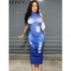 Szín: kék S - Akaily Summer Streatwear print Long Dresses Club Outfit for Women 2023 Ujjatlan, domború, hollow Out Bodycon
