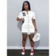 Szín: fekete 1 S - Akaily Casual Black Plus Size Pink Summer Bodycon ruha Női Streetwear Rövid ujjú ruha Fehér mini ruhák