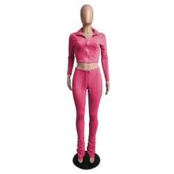 Szín: Rose Red XXL - Akaily Fall Streetwear 2, kétrészes szettek, Női összeillő szettek, alkalmi ruhák, 2022, hosszú