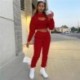 Szín: piros M - Akaily Summer Streetwear Tracksuit 3 részes szett ruhák női 2023 hosszú ujjú rózsaszín kapucnis pulcsik