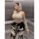 Szín: fekete L - Akaily Summer Streetwear tömör kapucnis pulóverek nőknek 2023 hosszú ujjú, hát nélküli Crop kapucnis