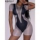 Szín: szürke L - Akaily Summer Streetwear O Neck One Pieces Jumpsuits Női 2023 Print Szexi Shorts Bodycon Jumpsuits Causal