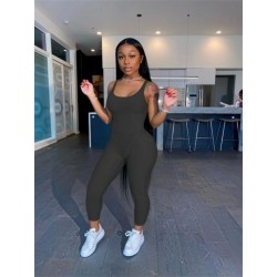 Szín: fekete S - Akaily Casual Solid Sheer Mesh Bodycon Jumpsuitek Nyári ruhák Női 2023 Fekete Camisole One Pieces Green