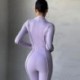 Szín: lila M - Akaily őszi fehér bordás jumpsuit Streetwear egyrészes ruhák nőknek 2021 fekete, nyakú, hosszú ujjú