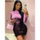 Szín: rózsaszín M - Akaily Fall Pink 3D Print Jumpsuit Női Rövid Egyrészes Alkalmi Outfitek 2022 Hosszú ujjú Bodycon