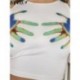 Szín: kék S - Akaily Summer Streetwear Hands Graphics felsők Női 2023 O Nyak Ujjatlan Crop Tank Tops Nyomtatott Bodycon