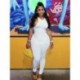 Szín: fehér S - Akaily Summer White Streetwear Tracksui 2 kétrészes készletek Női Outfit O Nyakú Ujjatlan felsők Skinny