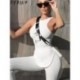 Szín: fehér S - Akaily Summer White Streetwear Tracksui 2 kétrészes készletek Női Outfit O Nyakú Ujjatlan felsők Skinny