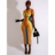 Szín: kék XL - Akaily Summer Fashion Print Maxi ruhák női 2022 O nyakú rövid ujjú kék Club Bodycon ruha Kék szexi party