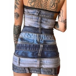 Szín: kék M - AKAILY Summer Streetwear Y2k rövid ruhák nőknek 2023 Bodycon hát nélküli vállnélküli parti