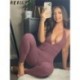 Szín: Nude S - AKAILY Summer Street Style Solid Bodycon Jumpsuits For Woemn 2023 Cyan Backless Playsuits Shirring Bandage Long