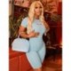 Szín: kék S - AKAILY Summer Streetwear Pink Bodycon Sport kétrészes rövidnadrág szettek nőknek 2023 Grafikus pólók és