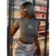 Szín: szürke L - Akaily Summer Streetwear Graphics Kék felsők Női 2023 O Neck Print Y2K Tops Fashion Bodycon Fehér Causal