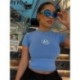 Szín: szürke L - Akaily Summer Streetwear Graphics Kék felsők Női 2023 O Neck Print Y2K Tops Fashion Bodycon Fehér Causal