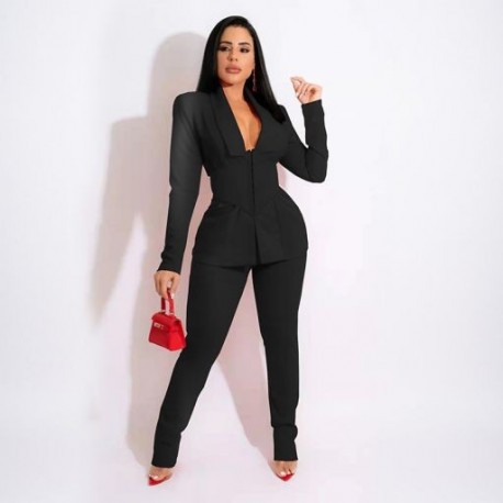Szín: fekete XL - Akaily Autumn Streetwear 2, kétrészes készletek, női ruhák, 2021 fekete hosszú ujjú felsők és
