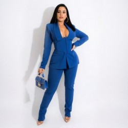 Szín: kék XL - Akaily Autumn Streetwear 2, kétrészes készletek, női ruhák, 2021 fekete hosszú ujjú felsők és hosszú