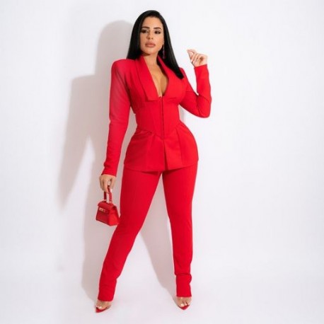 Szín: Piros XL - Akaily Autumn Streetwear 2, kétrészes készletek, női ruhák, 2021 fekete hosszú ujjú felsők és hosszú