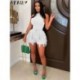 Szín: zöld XXL - Akaily Summer Streetwear Fringe 2 kétrészes szettek Női ruhák O nyakú ujjatlan felsők Skinny Shorts