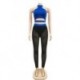 Szín: kék S - Akaily Summer Club Outfits 2 Kétrészes készletek Női Outifits O Nyak Ujjatlan Crop Topok Hálós Skinny