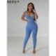 Szín: világoskék M - Akaily Black Bodycon One Piece szexi jumpsuitek nyári ruhák női 2023-as Slim Hollow Out Long Rompers