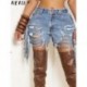 Szín: kék rövidnadrág XXL - Akaily Summer Tassel Jean Shorts Női 2023 Streetwear Hollow Out Booty Shorts Alkalmi magas
