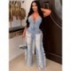 Szín: kék XL - AKAILY Nyári utcai viselet szakadt Jean Jumpsuits női ruhák 2023 Bodycon hát nélküli mellcső felső egy
