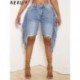 Szín: világoskék XXL - Akaily Blue Tassel Jean Shorts Nyári ruhák nőknek 2023 Streetwear Booty Shorts Alkalmi, magas