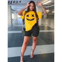 Szín: sárga XL - Akaily Summer Fashion Grafikus pólók O nyakú rövid ujjú pólók Női Streetwear Club sárga felsők Női