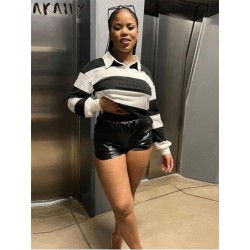 Szín: fekete L - Akaily nyári fehér grafikus pólók női 2022-es Patchwork nyomtatású, hosszú ujjú felsők Női laza,