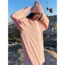 Szín: rózsaszín S - Akaily Autumn Streetwear rózsaszín pólók női 2022 O Neck Bandage hosszú ujjú felsők Női Fekete