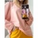 Szín: rózsaszín S - Akaily Autumn Streetwear rózsaszín pólók női 2022 O Neck Bandage hosszú ujjú felsők Női Fekete