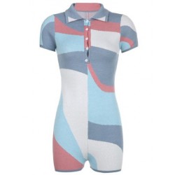 Szín: 687Kék M - Akaily őszi kötött Jumpsuit Női Elegáns Egyrészes Streetwear Outfitek 2022 Színes Patchwork Hosszú