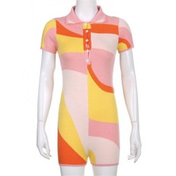 Szín: 687 Pink M - Akaily őszi kötött Jumpsuit Női Elegáns Egyrészes Streetwear Outfitek 2022 Színes Patchwork Hosszú