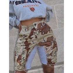 Szín: terepszínű L - AKAILY Nyári terepszínű rövidnadrág Női ruhák 2023 Magas derekú rövidnadrág Nyomtatás