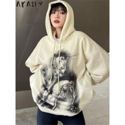 Szín: Khaki S - Akaily Summer Streetwear Khaki mintás kapucnis pulóverek, női 2022-es hosszú ujjú, nyakú kapucnis