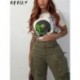 Szín: APRICOT M - Akaily Summer Streetwear O Neck Print felsők Női 2023 Crop Top Rövid Bodycon pólók Causal Graphic