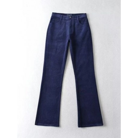 Szín: Deep Blue L - Akaily őszi tél barna kordbársony nadrág női divat, 2022 magas derekú, flare buggyos nadrág női