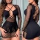 Szín: MULTI M - Női tömör szexi, aszimmetrikus nyakú, fűzős, vájt strasszos hosszú ujjú Bodycon mini szexi partiruhák